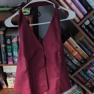 Chic Burgundy Halter Blouse